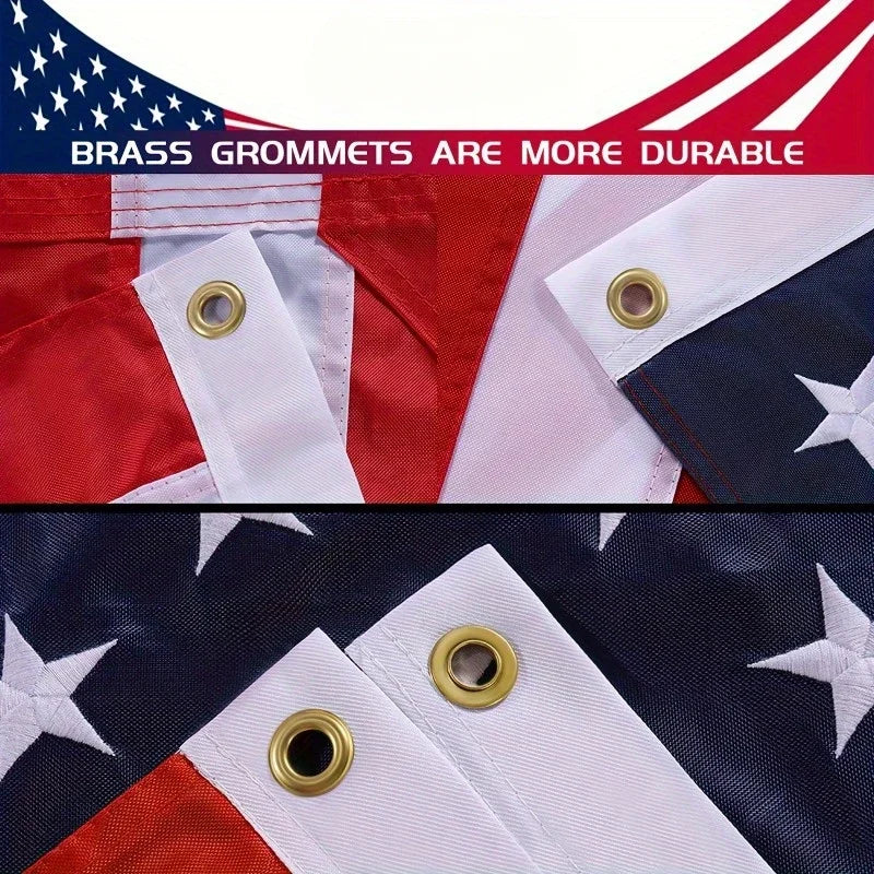 American Flag Heavy Duty Nylon - Embroidered Stars & Stripes