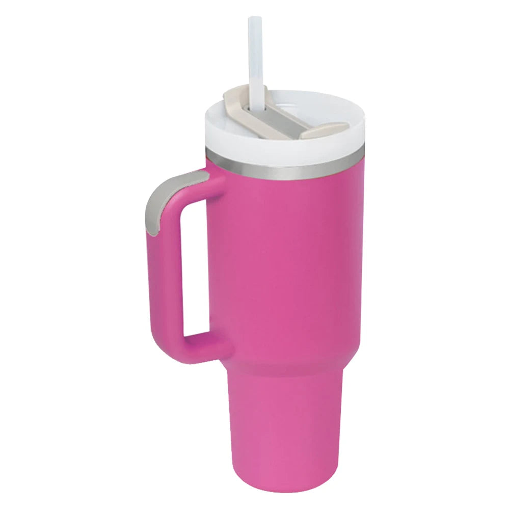40oz Insulated Tumbler with Straw & Lid - Leak-Proof Steel