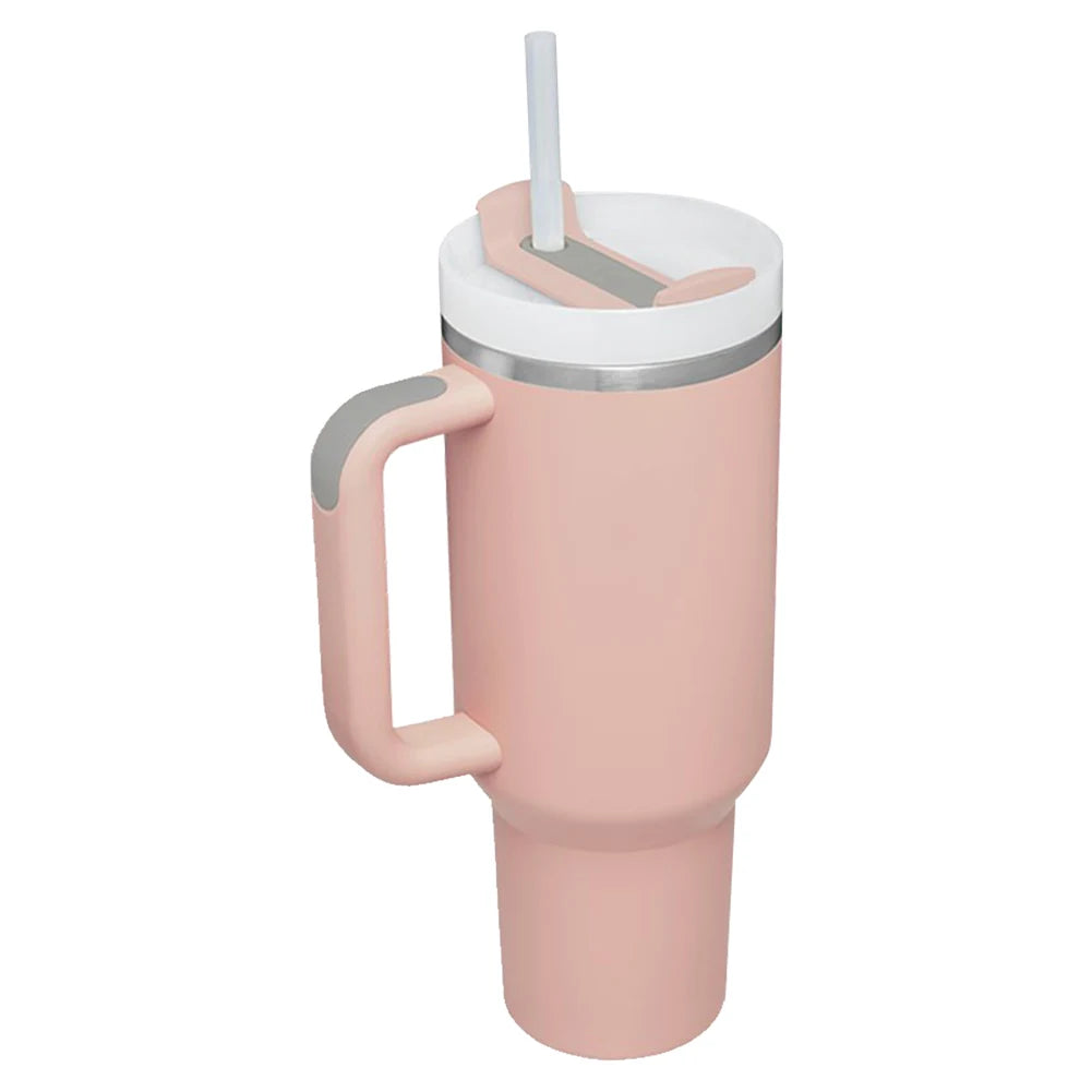 40oz Insulated Tumbler with Straw & Lid - Leak-Proof Steel