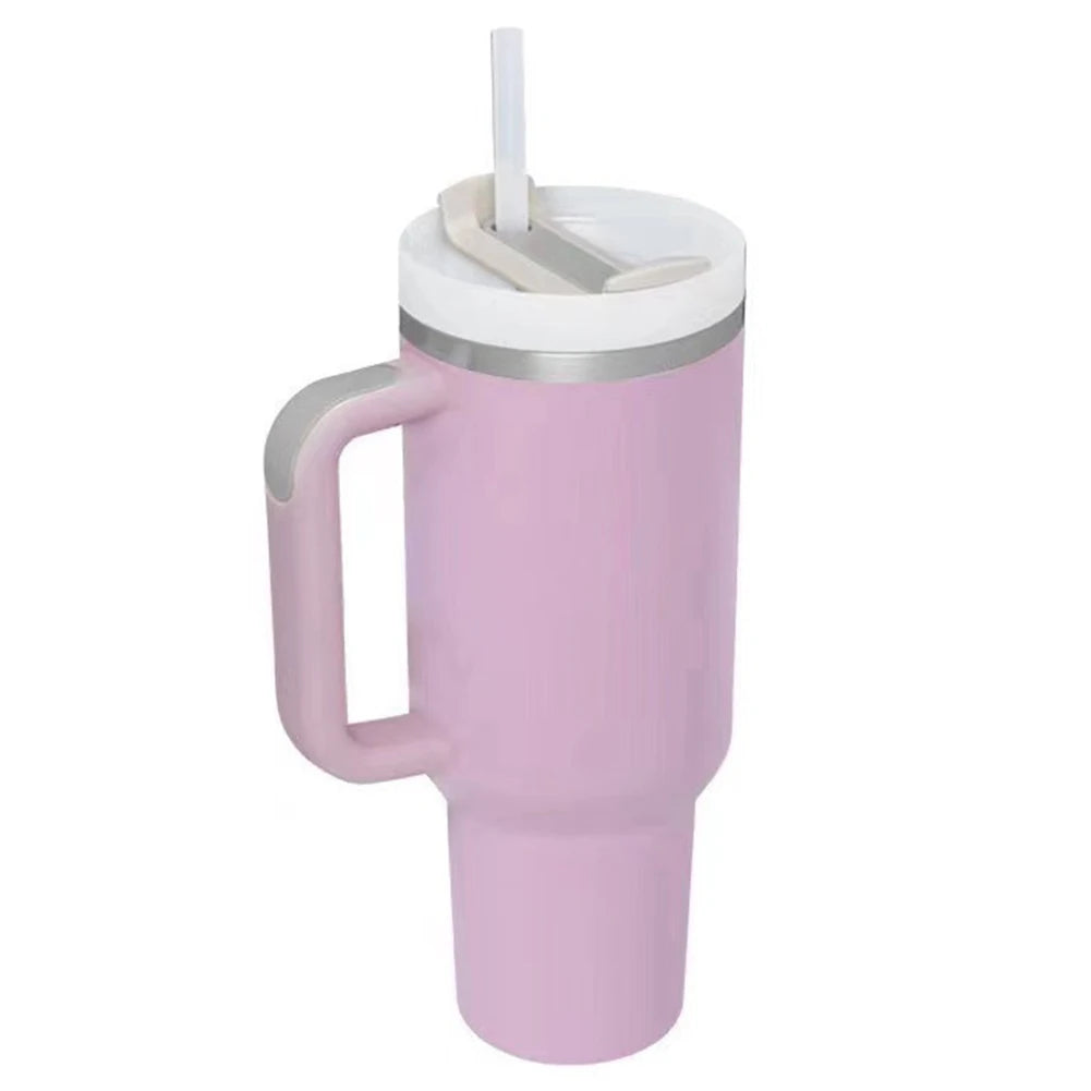 40oz Insulated Tumbler with Straw & Lid - Leak-Proof Steel