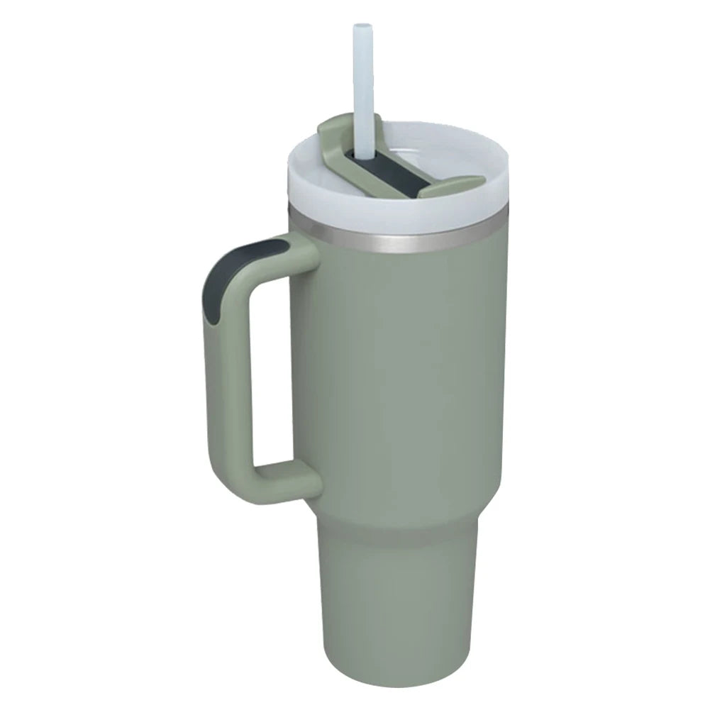 40oz Insulated Tumbler with Straw & Lid - Leak-Proof Steel