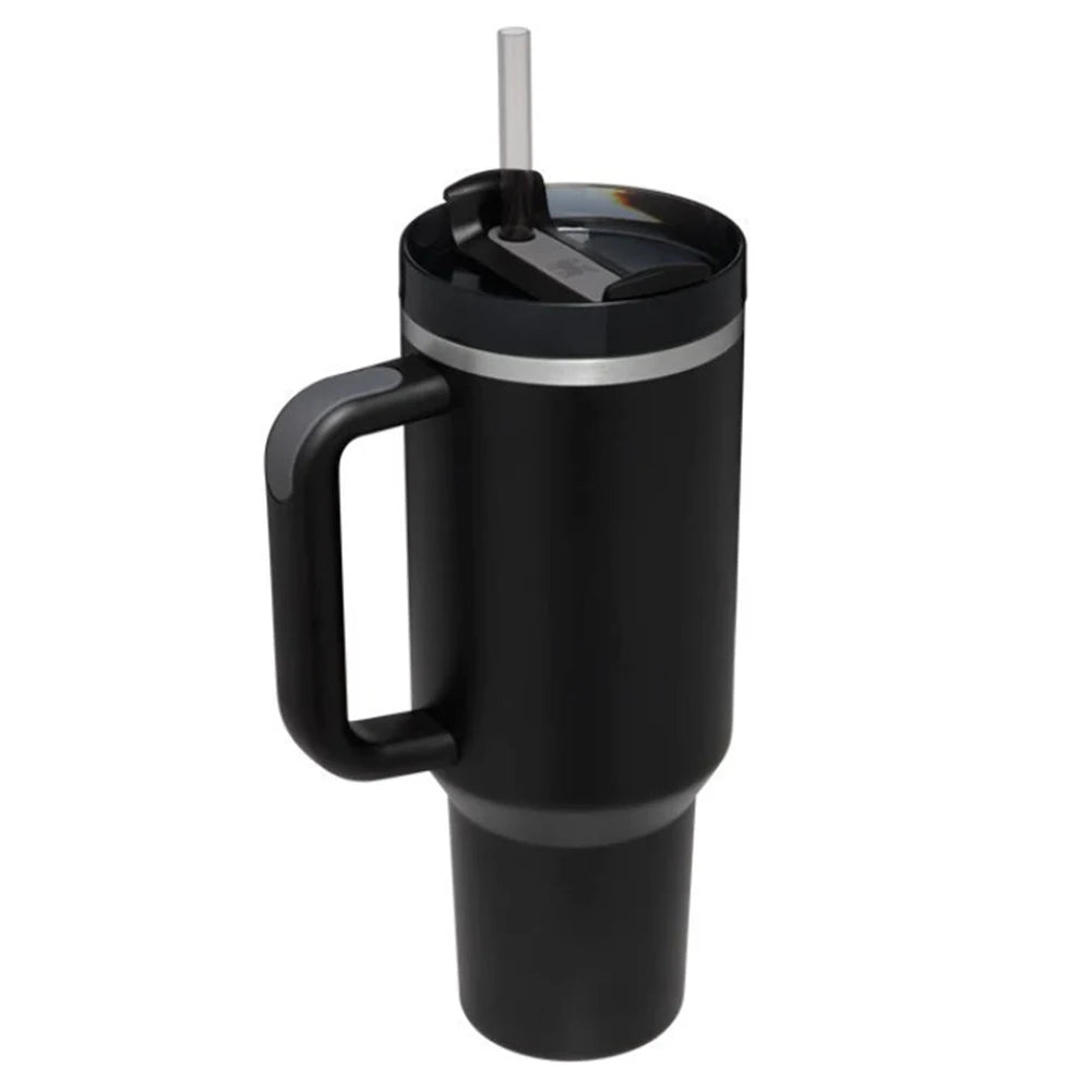 40oz Insulated Tumbler with Straw & Lid - Leak-Proof Steel