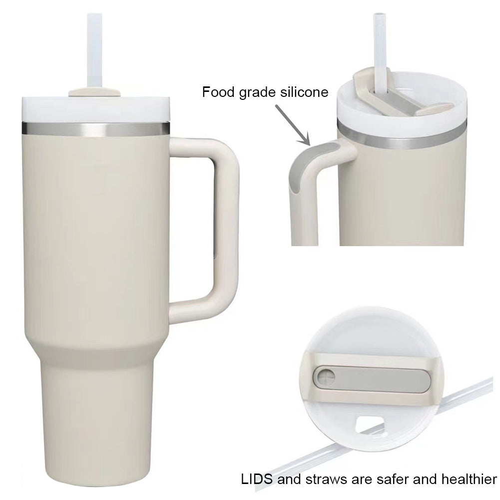 40oz Insulated Tumbler with Straw & Lid - Leak-Proof Steel