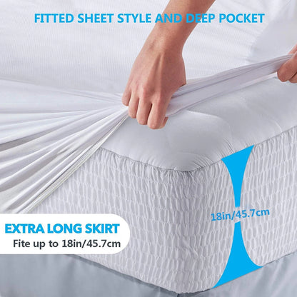 Waterproof Bamboo Mattress Protector - Soft, Breathable, Quiet
